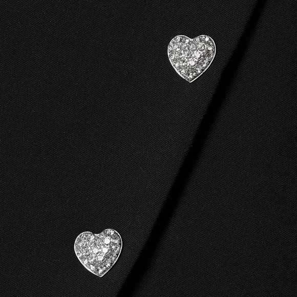 Self Portrait Rhinestone Heart Wrap Mini Skirt with Slit - Picture 4 of 7